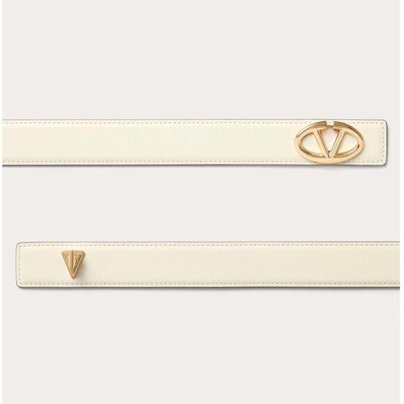 Valentino Garavani Belt VLOGO Locker Buckle Leather Ivory 90/36